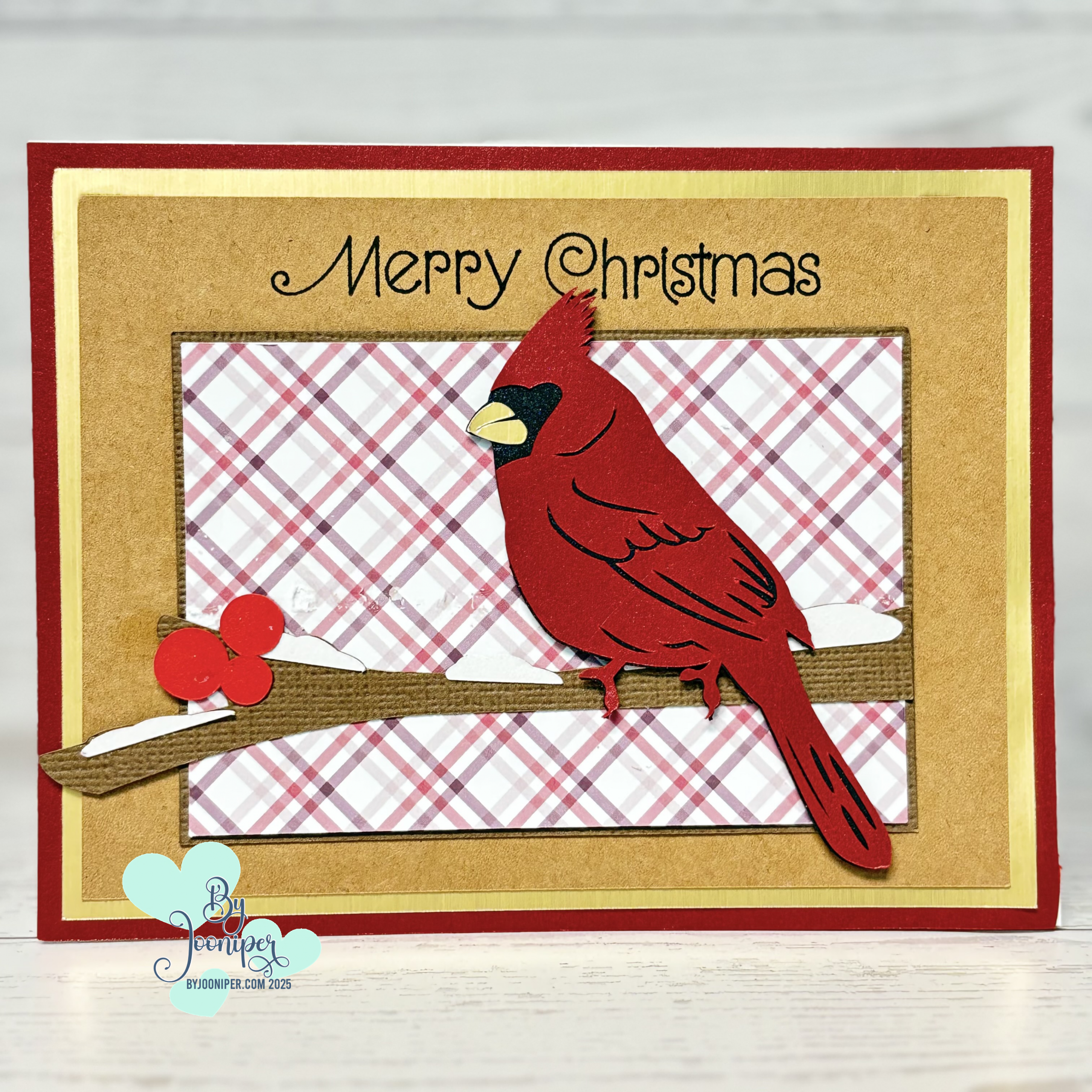 Christmas red cardinal card